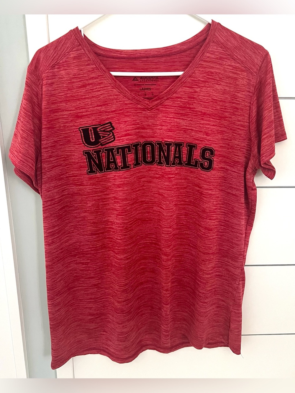 Women’s US Nationals Heather Red V-Neck Tee